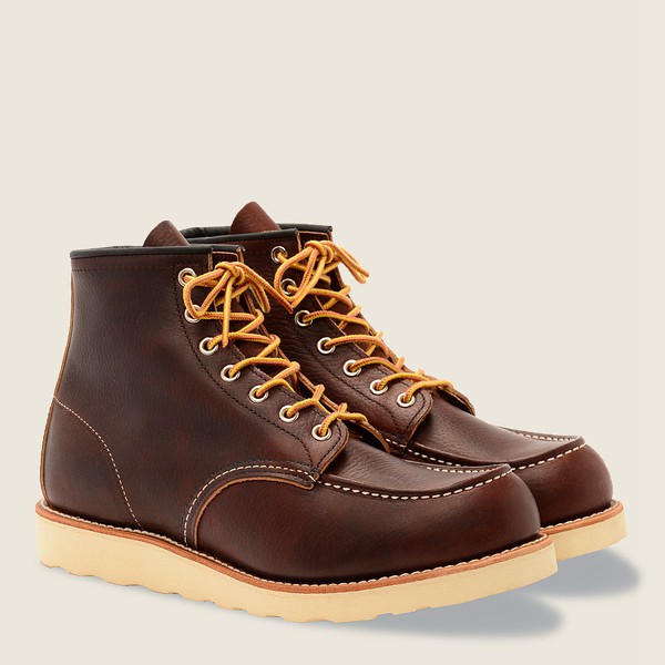 Botas Red Wing Heritage Hombre Marrom - Classic Moc - 6-Inch Oil-Slick Cuero - 780-SHWVQX